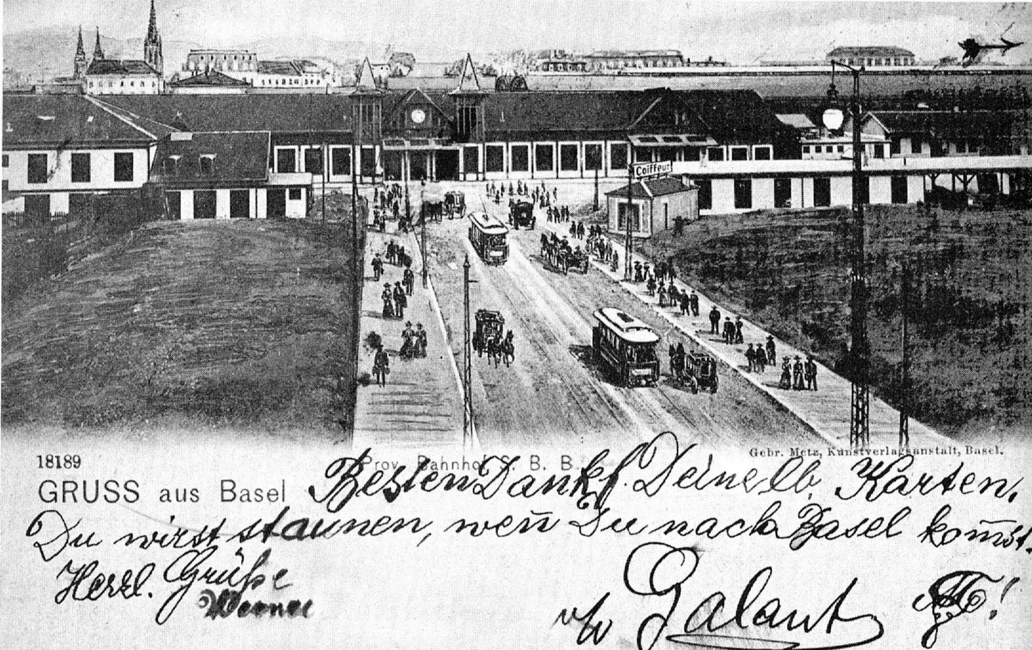 Provisorischer Centralbahnhof von 1902-1907 an der Güterstrasse 